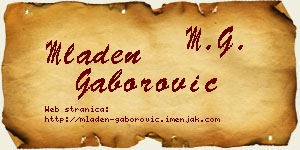 Mladen Gaborović vizit kartica